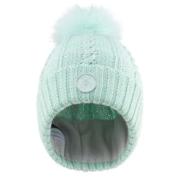WEDZE KIDS’ SKI HAT - CABLE-KNIT FUR WOOL -Ski Gear Store k1591698b1fdbbcf12d0f41b2048bf3d7