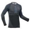WEDZE Men’s Seamless Ski Base Layer Top BL 980 – Blue/Grey