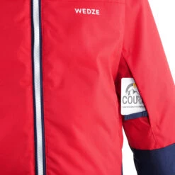 WEDZE KIDS' WARM AND WATERPROOF SKI JACKET 500 PULL'N FIT RED / NAVY -Ski Gear Store k319fedb66c19ad620c02371aeb7c4e16