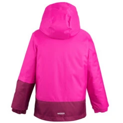 WEDZE Kids’ Warm And Waterproof Ski Jacket – 100 Pink -Ski Gear Store k51585b8b41b36a3a0a531e86e8e96b23
