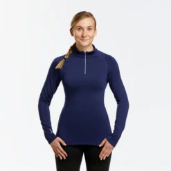 WEDZE Women's Ski Base Layer 500 FFS 1/2 Zip Top -Ski Gear Store k52894ec408c62b0d5c10cf05852d3815
