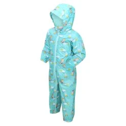 Regatta Childrens/Kids Pobble Peppa Pig Clouds Waterproof Puddle Suit (Aruba Blue) -Ski Gear Store k6ed05a3d9be42b387a2867209c9b8293