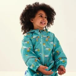 Regatta Childrens/Kids Pobble Peppa Pig Clouds Waterproof Puddle Suit (Aruba Blue) -Ski Gear Store k983d7e50dd1a158b10a518dd4bb01bda