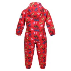 Regatta Childrens/Kids Pobble Peppa Pig Dinosaur Waterproof Puddle Suit (True Red) -Ski Gear Store kb6d145c6b4efffeccc6be77d08c0a7a9