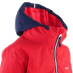 WEDZE KIDS' WARM AND WATERPROOF SKI JACKET 500 PULL'N FIT RED / NAVY -Ski Gear Store kb73ac1756d9c3626f22e2b17e447ee07