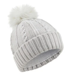 WEDZE KIDS’ SKI HAT - CABLE-KNIT FUR WOOL -Ski Gear Store kb7efdb626e5f64fb1b647b39c600aa8a