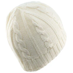 WEDZE KIDS SKI HAT CABLE KNIT ECRU -Ski Gear Store kba6116e42e9bf7254ee118ef32d40f48