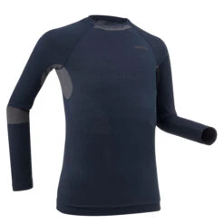 WEDZE KIDS' SKI BASE LAYER TOP - BL 500 I-SOFT SEAMLESS