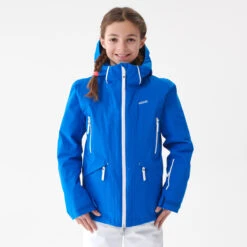 WEDZE KIDS’ WARM AND WATERPROOF SKI JACKET 900 BLUE -Ski Gear Store ke976f0fd57436931baa86c0556c06f43