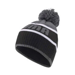Puma Unisex Adult Pom Pom Beanie (Black/Dark Shadow)